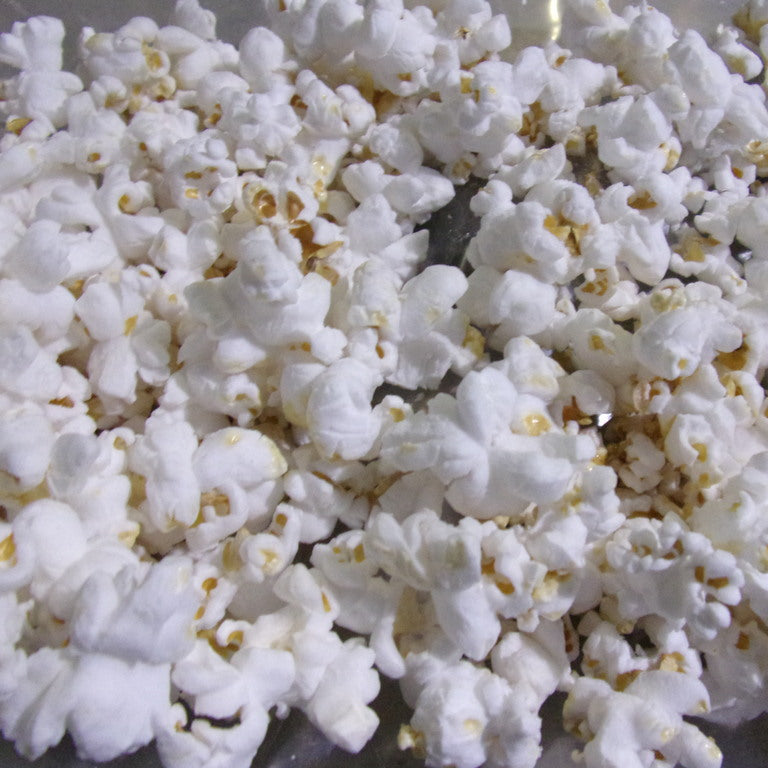 Close-up of popcorn on a grey background